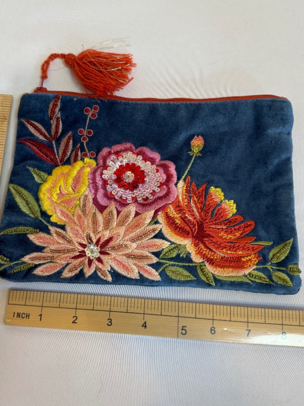 Two's Company Embroidered Makeup Bag